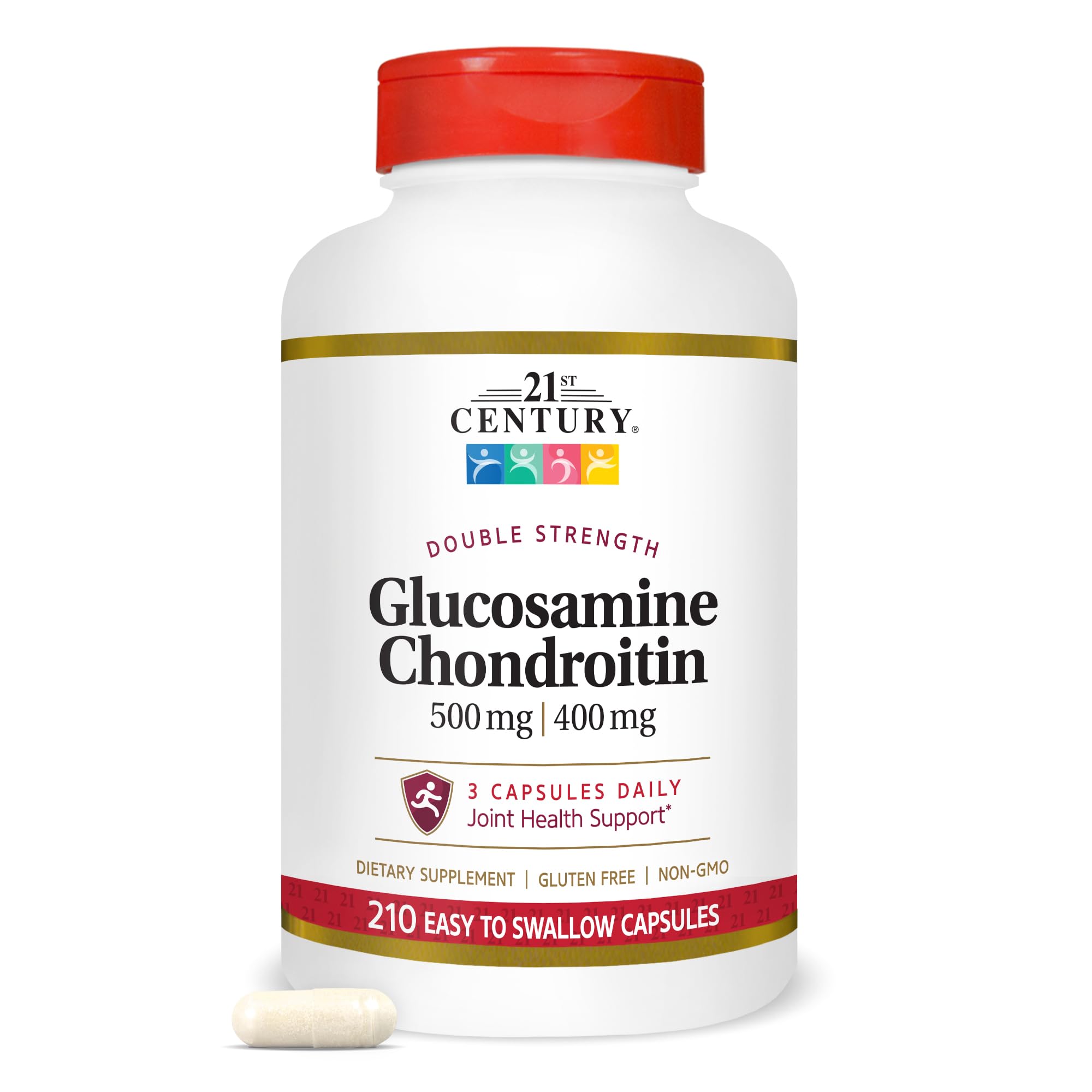 21st Century Double Strength Glucosamine Chondroitin 500/400mg, 210ct 210 Count (Pack of 1) Capsules