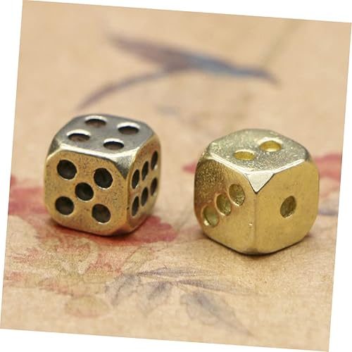 Miniatura 9 de CRILSTYLEO 5 piezas de dados de cobre puro de seis caras, dados D6, dados D20, dados estándar, blanco, vintage, juego de dados RPG, exquisitos dados