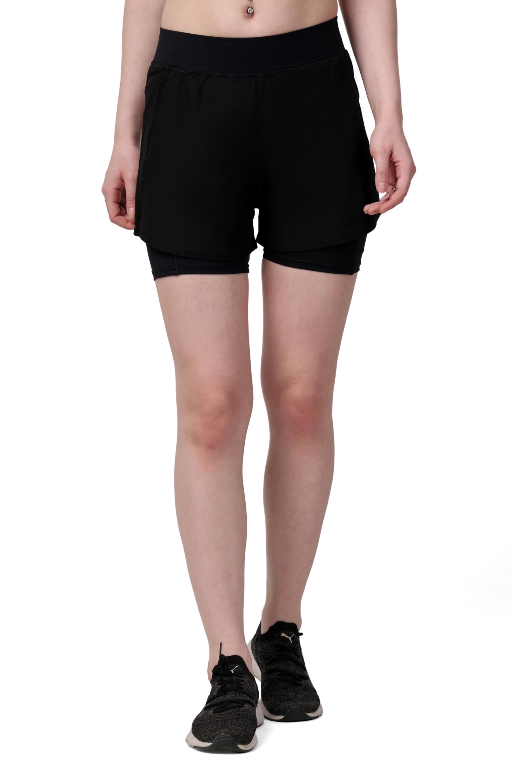 ssoshhub Women's Workout Double Layered Sports Gym Workout Running Shorts for Women Ultrasoft Outfit High Waist Running Shorts for Gym, Yoga, Sports with Single Inner Pocket-picture-41