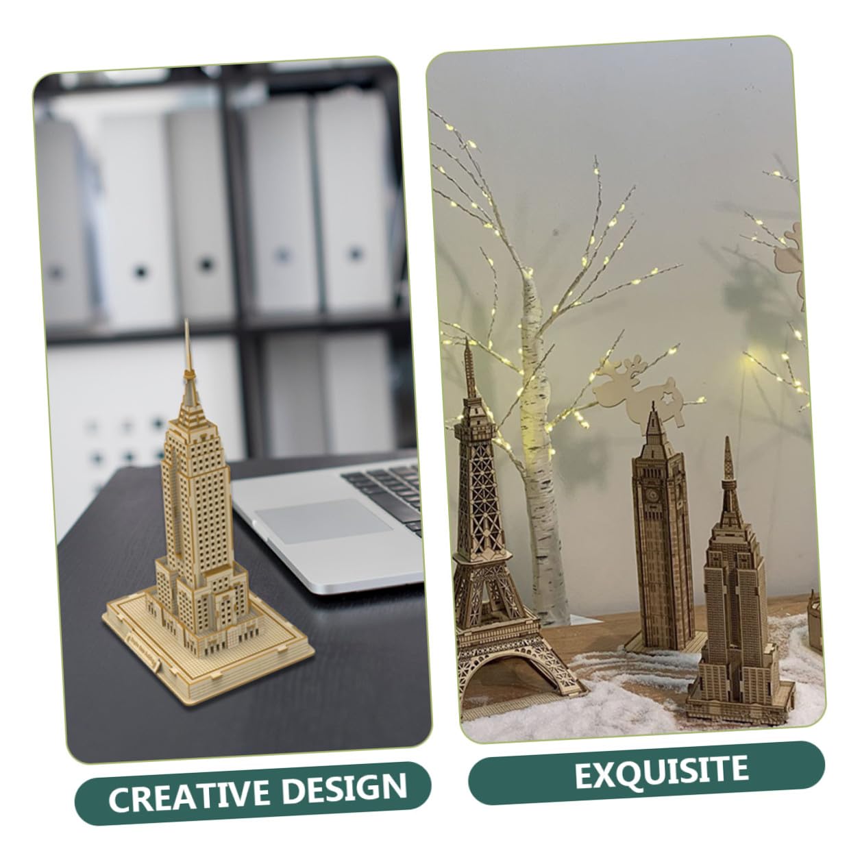 Puzzle 3D en Bois pour Garçon et Filles Modèle Bâtiment Célèbre Pièce Unique Jeu Éducatif Créatif pour Adolescents Puzzle à Monter Soi-même Décoration et Loisir Éducatif