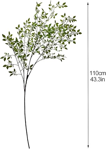 Miniatura 5 de ACJRYO 4 tallos de vegetación artificiales, ramas Nandina de 43.3 pulgadas, tallos altos para plantas de imitación para jarrón, tallos de decoración