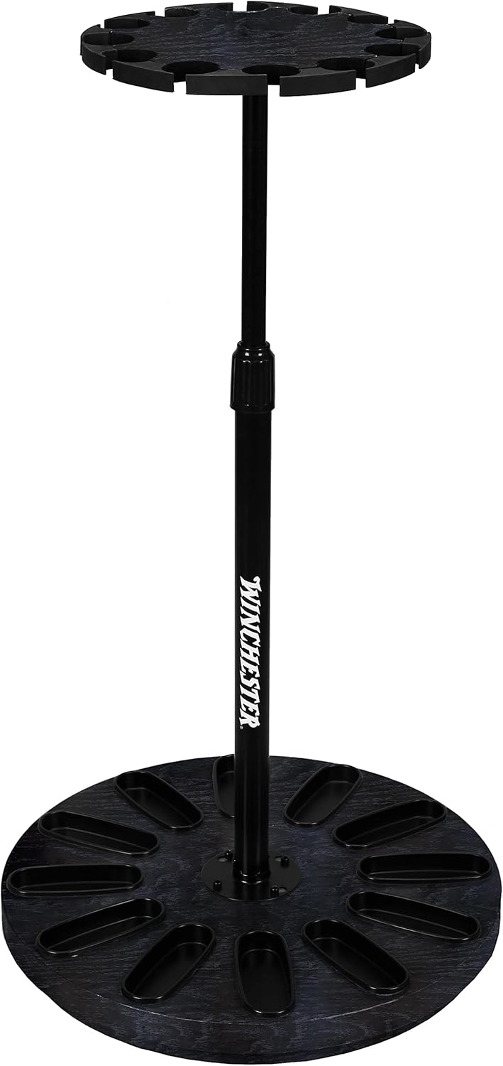 Winchester RASW003-MB Run Around Susan™ Deluxe Wooden Spinning Rotating 12-Gun Rack Stand, Matte Black (12-Gun Capacity, Rifle Rack, Gun Storage, Gun Accessories)