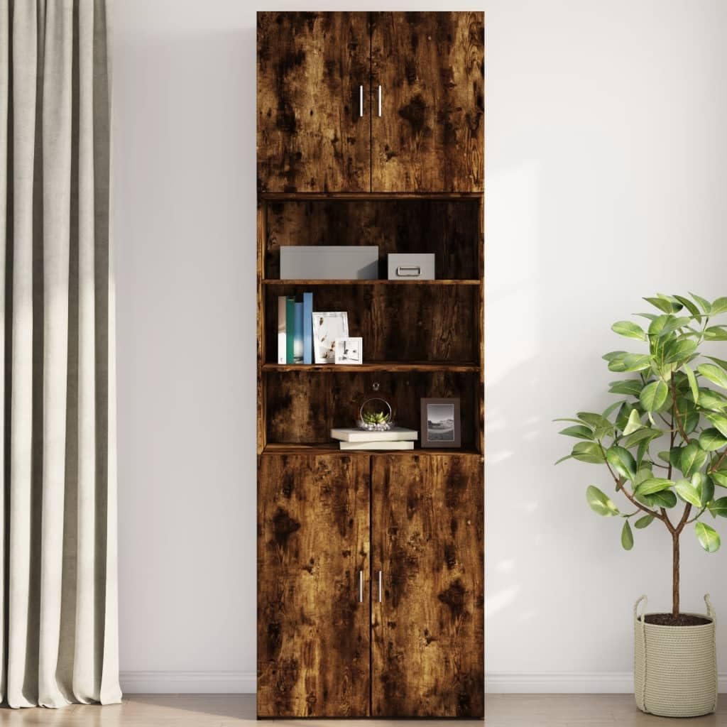vidaXL Wandschrank, Hängeschrank mit Stauraum, Lagerschrank Wandmontage für Wohnzimmer Schlafzimmer Garage, Aufbewahrungsschrank Schrank, Räuchereiche Holzwerkstoff