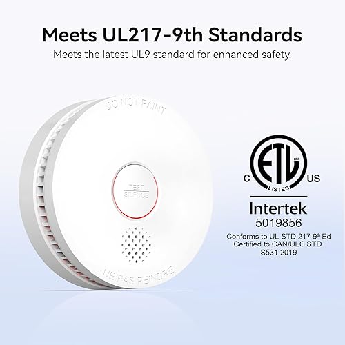 Miniatura 10 de SITERWELL Detector de humo, detector de humo con alarma de incendio de 10 años con batería integrada de 3 V y tecnología fotoeléctrica, detector de