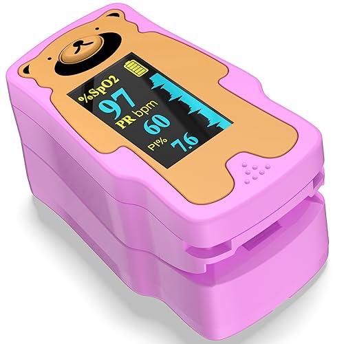 Oxímetro de pulso pediátrico, pantalla OLED, monitor de oxígeno para niños, bebés y niños, monitor de saturación de oxígeno en sangre (SpO2)