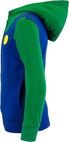 Miniatura 5 de Nintendo Super Mario Bros. Sudaderas con capucha para niños, Mario y Luigi con cremallera para niños