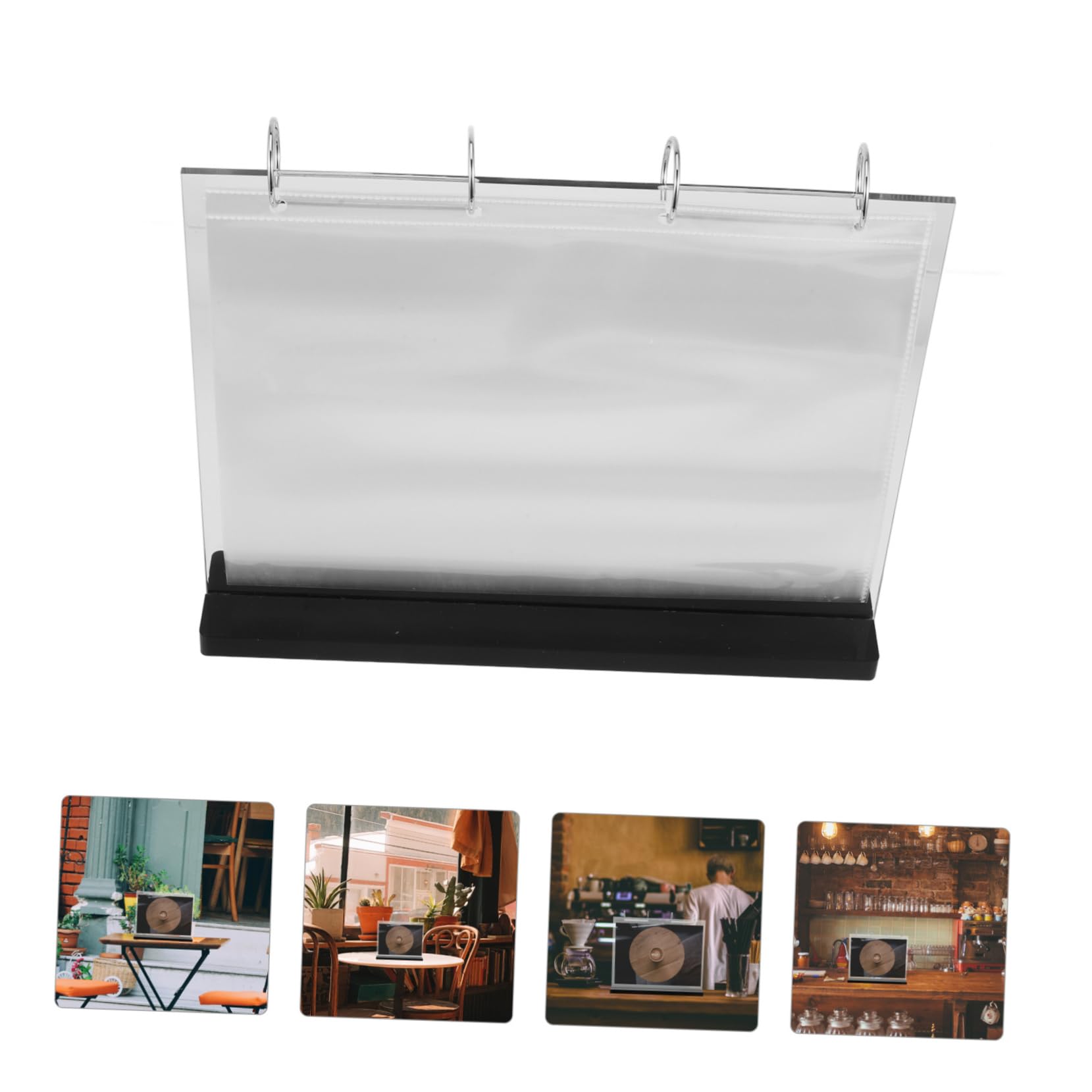 ERINGOGO Expositor de Menús Transparente de Acrílico Portacarteles de Sobremesa para Centro de Mesa Páginas Portamenús para Tienda de Café o Restaurante Soporte para Carteles