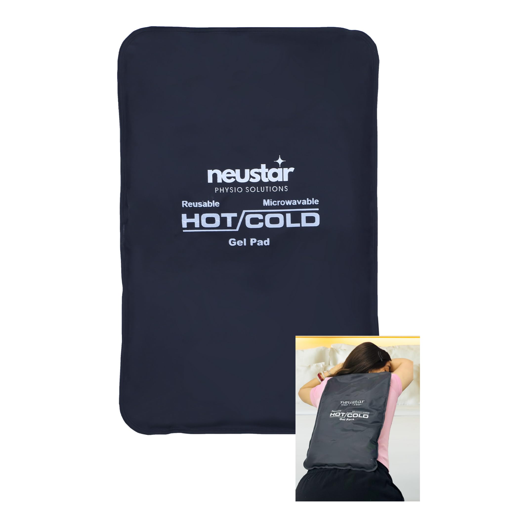Neustar Hot & Cold Gel Pack I Reusable I Soft Touch I Comfortable I for Pain Relief (Black color) (XXL size)-image-22