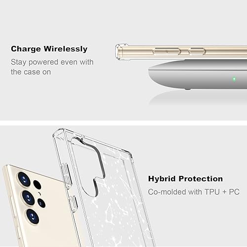 Miniatura 5 de ICEDIO Funda para Samsung Galaxy S23 Ultra, delgada funda transparente con diseños de moda para niñas y mujeres, funda protectora duradera y