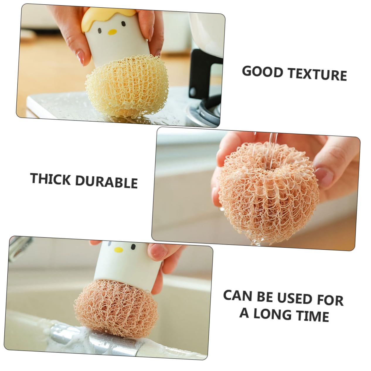 3 Series Cepillos De Limpieza para Cocina Herramientas Prácticas para Fregar Platos Cepillos De Cocina con Cabeza Reemplazable Y Diseño Adorable para Limpieza De 2 Piezas X 3