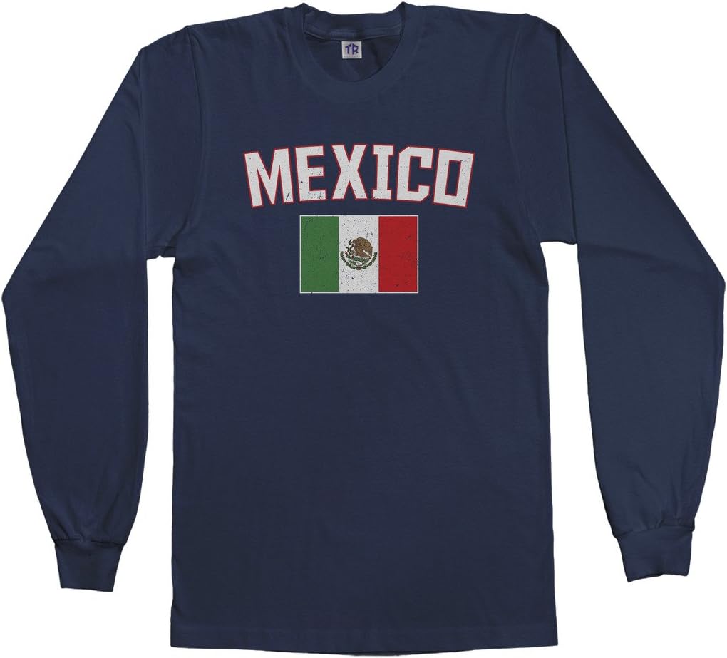 Threadrock Men's Mexico Flag Long Sleeve T-Shirt