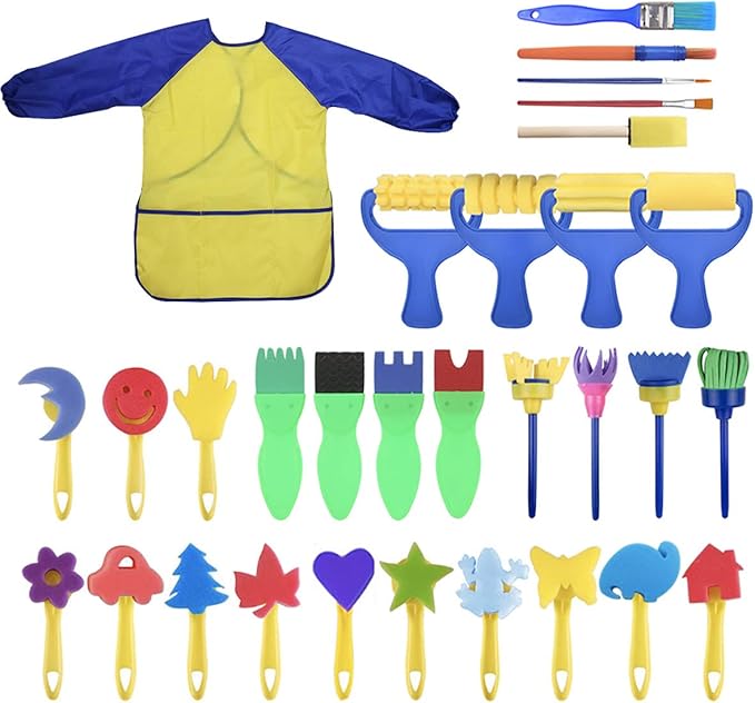 YallFairy Washable Paint Brushes Set for Toddler Kids Early