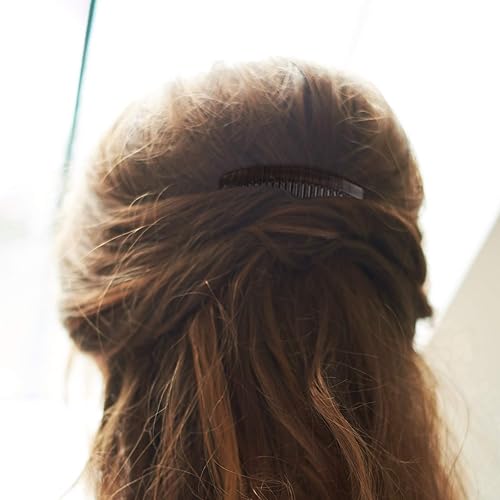 Vista 6 de Chuangdi 12 piezas de peine giratorio de pelo lateral francés, peine decorativo de plástico para mujer, accesorios con dientes, clips laterales 23