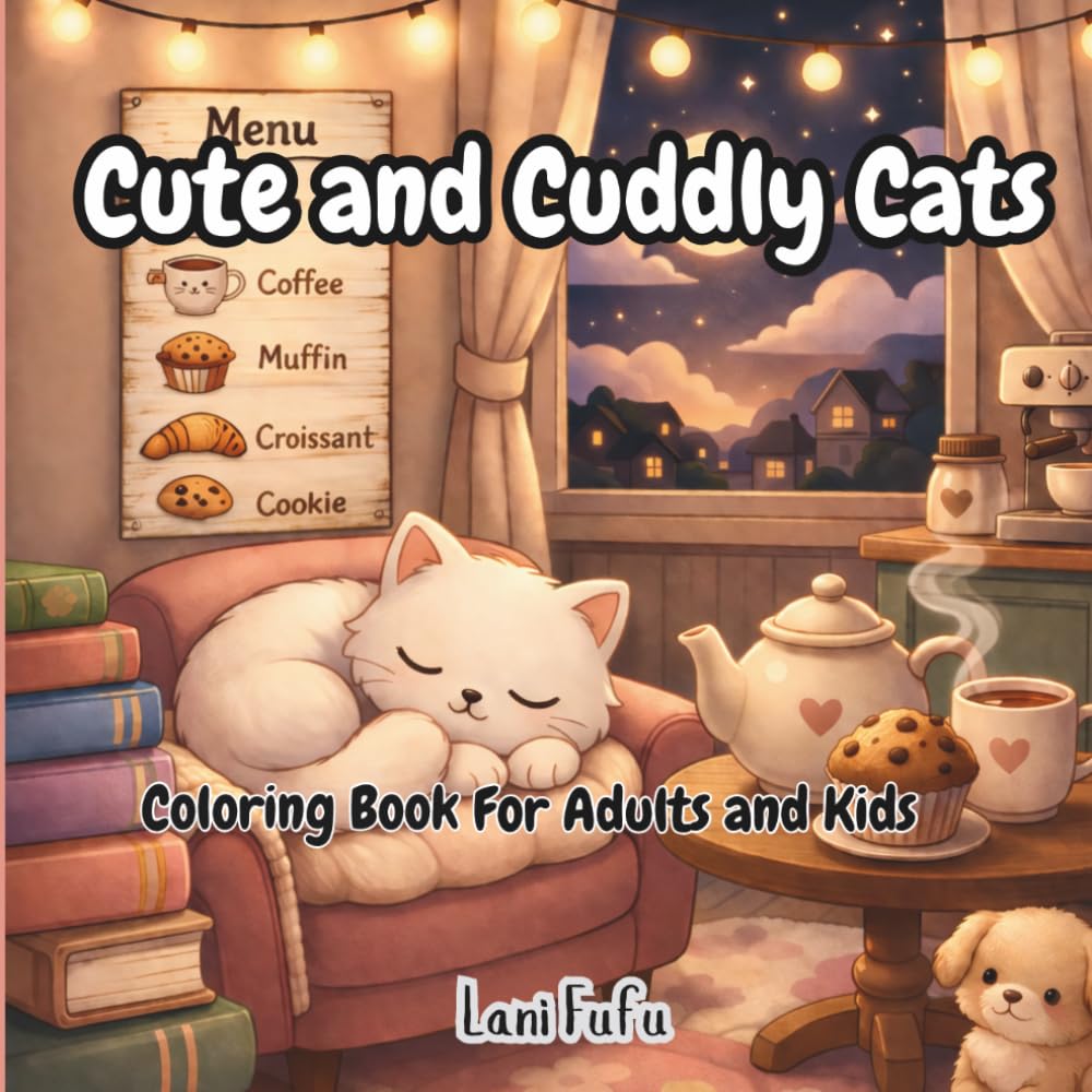 Cute and Cuddly Cats Coloring Book For Adults and Kids: Whimsical Illustrations of Cozy Kitties