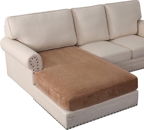 Vista 410 de PrinceDeco Fundas para sofá modular, 4 piezas, fundas de sofá para sofá seccional, fundas de terciopelo separadas para sofá seccional, en forma de L