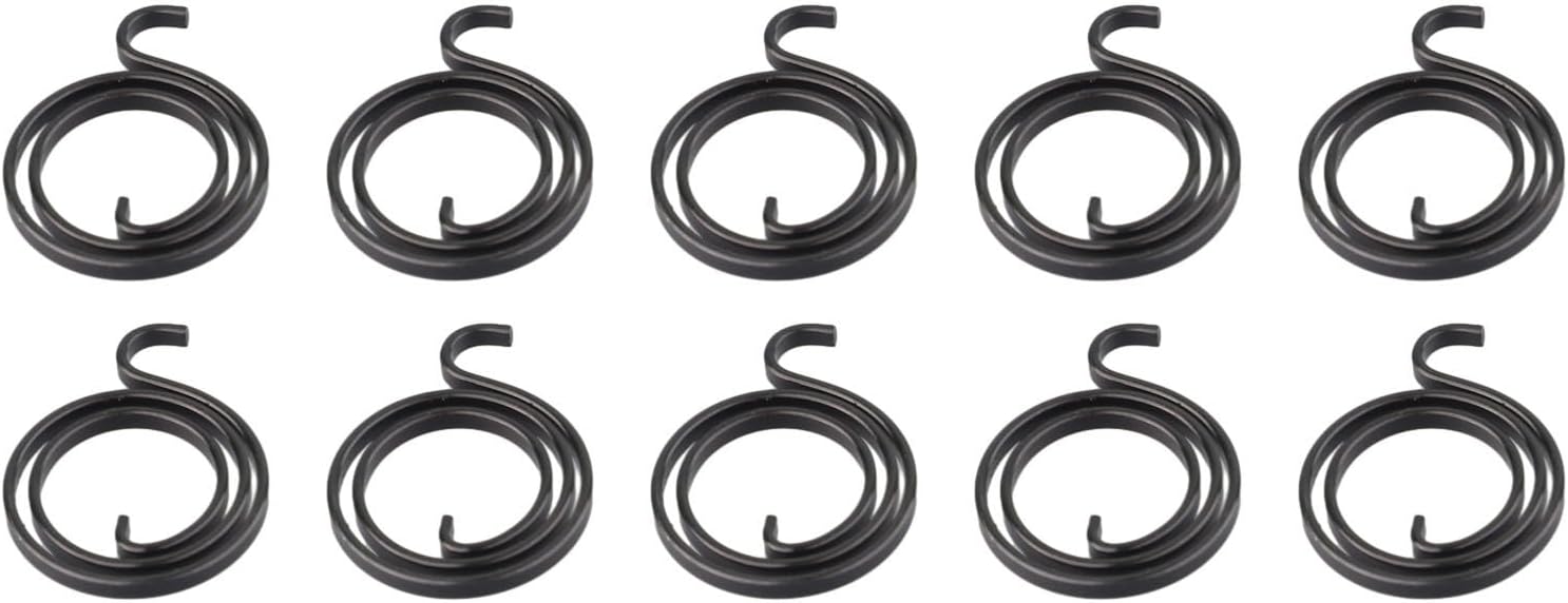 10 Pcs 2.5 Turn Door Knob Handle Spring Replacement for Torsion Spring, Stainless Steel 19mm Inner Diameter, Black Interior Door Handle Repair Kit