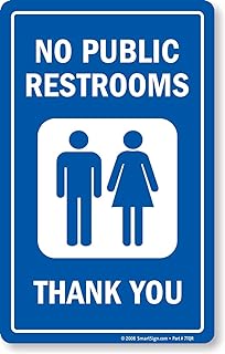 SmartSign - S-4874-WD-CL-8x5 No Public Restrooms, Thank You Decal By | 5