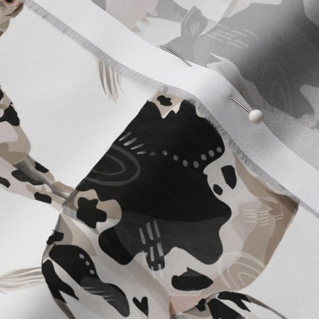 Spoonflower Fabric - Cows White Background Cow Dairy Milk Black Farm Nursery Decor Printed on Organic Cotton Sateen Fabric by The Yard - Sewing Quilting Apparel Home Decor