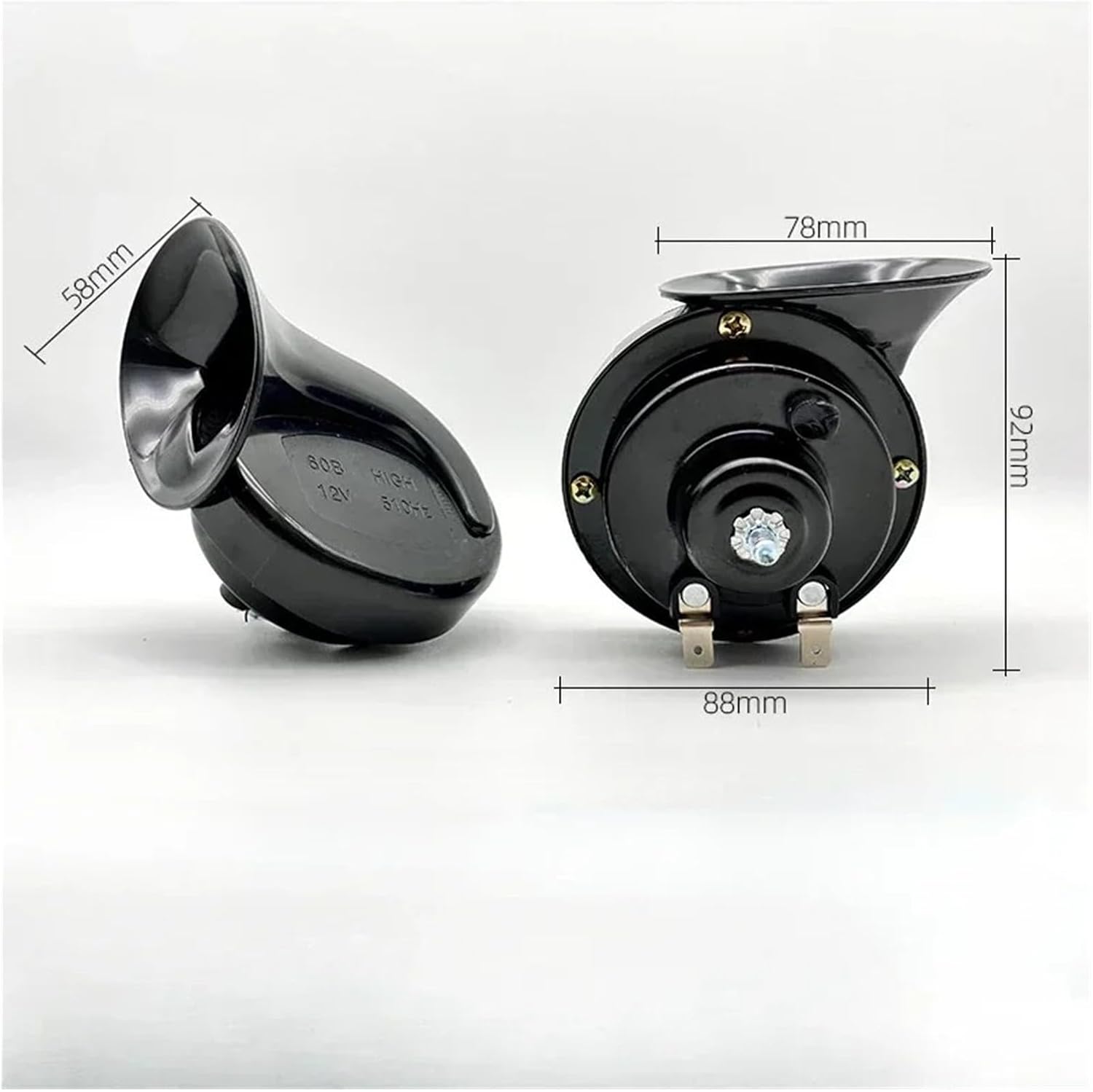 New 1Pair 60DB Electric Horn 12V Car Speaker 24V Truck Snail Trumpet 12v Motorcycle Horn High Pitched Whistle Waterproof(Deep Green)