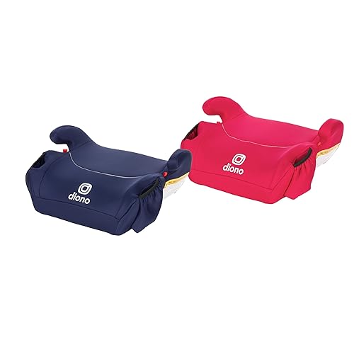 Diono Solana, sin pestillo, paquete de 2 asientos elevadores sin espalda, ligeros, lavables a máquina, portavasos, color azul y algodón de azúcar