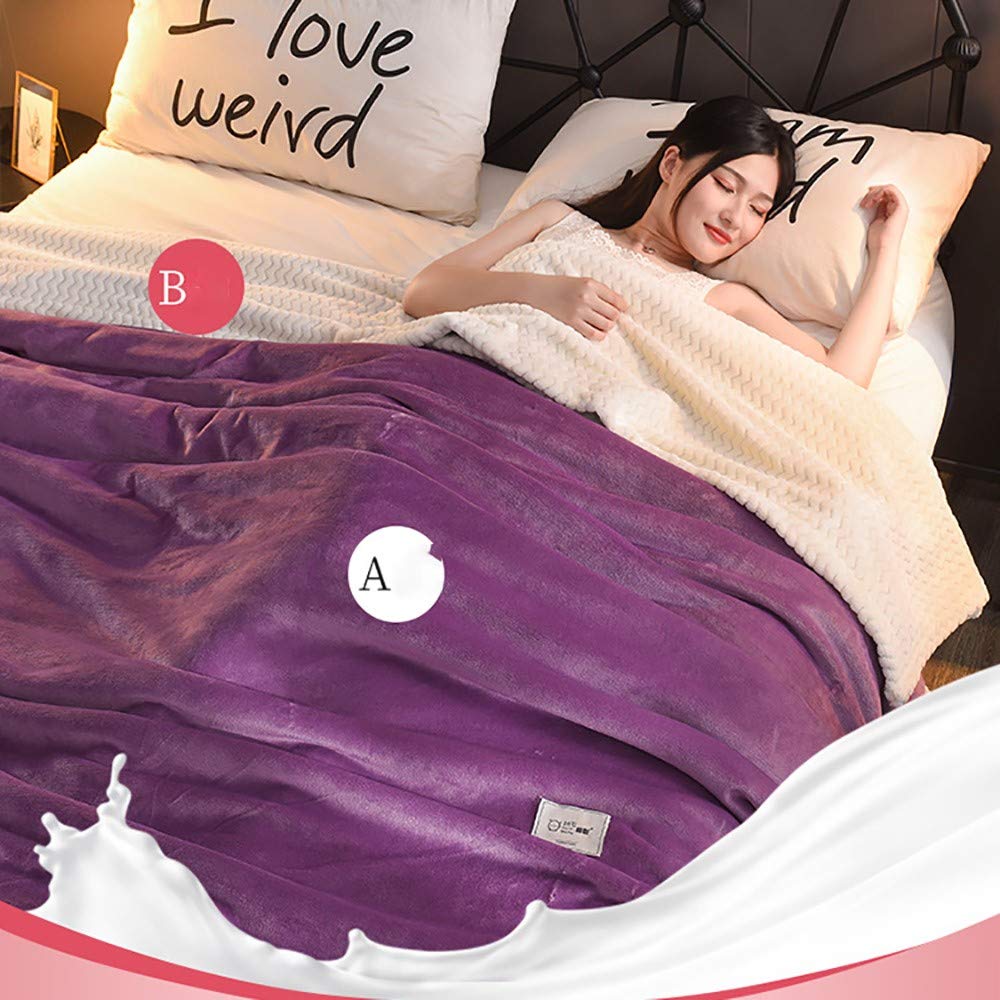 Manta de Sofá Tacto Aterciopelado, Reversible de Franela/Sherpa, Suave, Transpirable, Ligera, Ecológica y de Fácil Cuidado para Cama Sofá