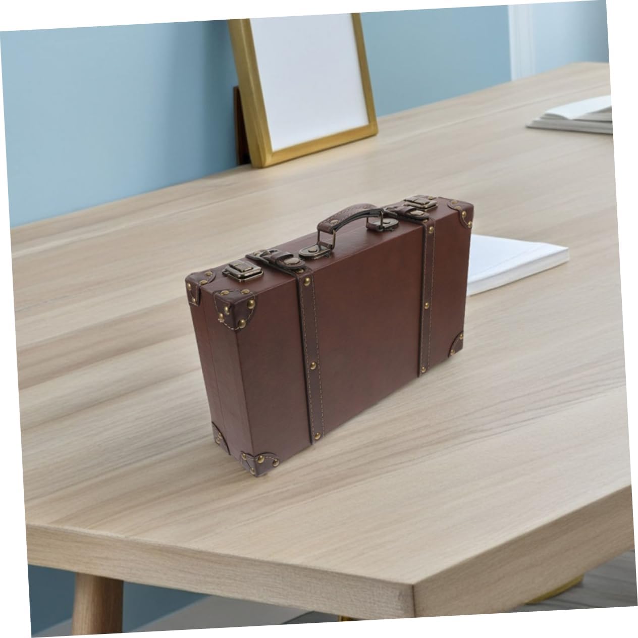 Amosfun Vintage Style Storage Trunk Suitcase Multi Functional Antique for Clothing Store Displays and Travel Retro Design with Craftsmanship