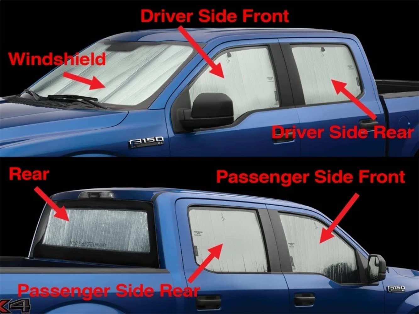WeatherTech Sunshade Window Shade for Ford F-150, Super Duty, F-150 Raptor - (TS0034K2)