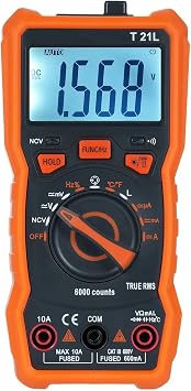 Tester Digital T21L LCR Multifunction Digital Multimeter 6000 Count Smart Fireproof High Precision Protection Handheld Voltmeter Tester Multifunction Electronic Measuring Device