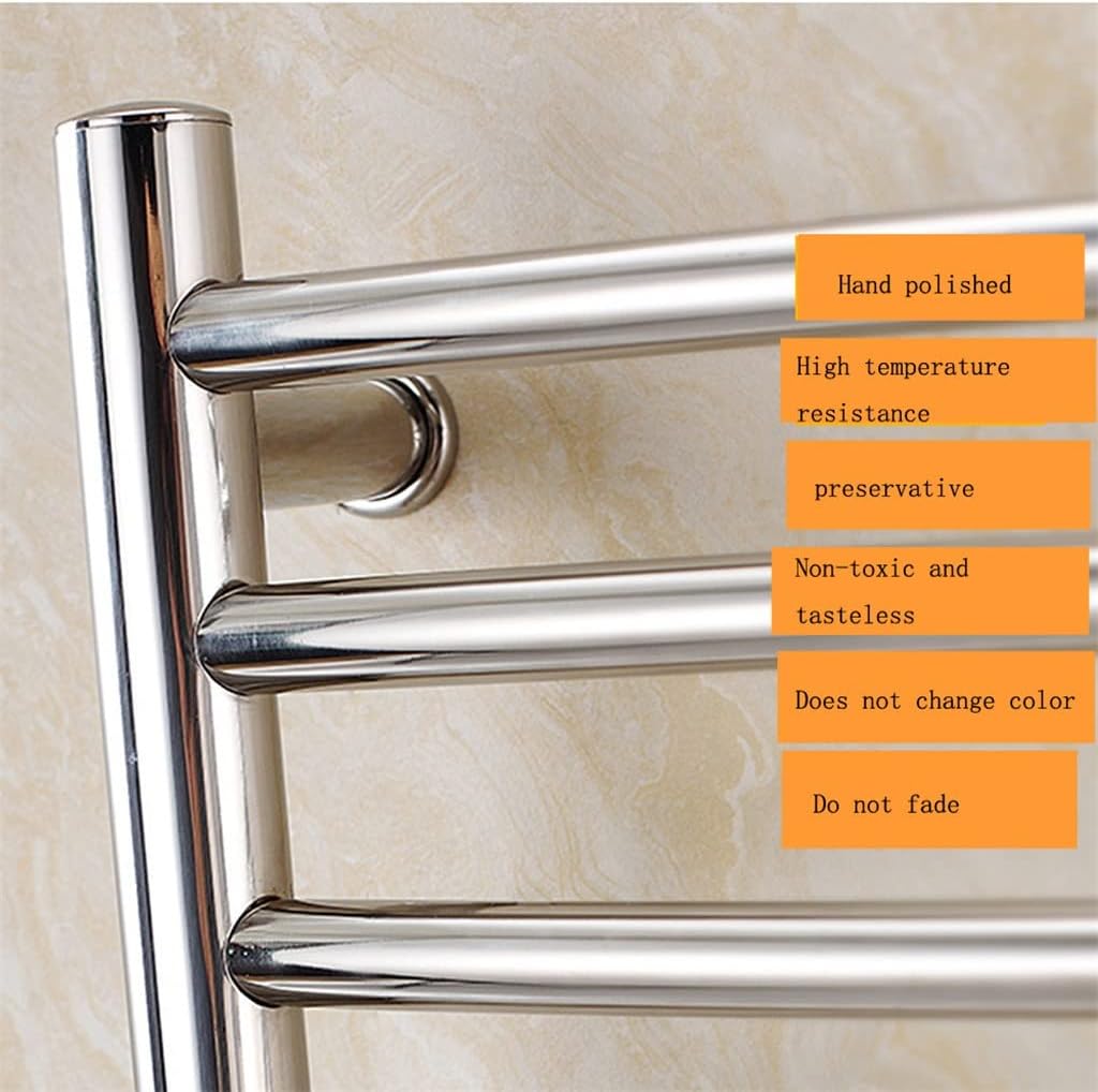 Electric Wall Mounted Towel Warmer Rail Heated Rack Stainless Steel Warmer Rack Bathroom (Color : As Shown Size : One Size)
