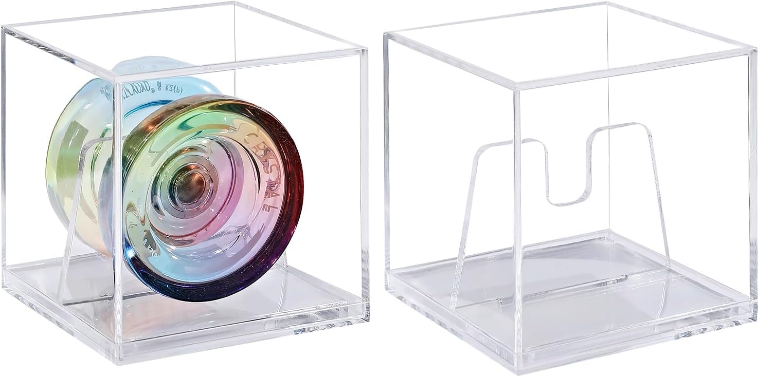 2 Pack Professional Yo-yo Display Storage Case - Transparent With Stand, High-End
