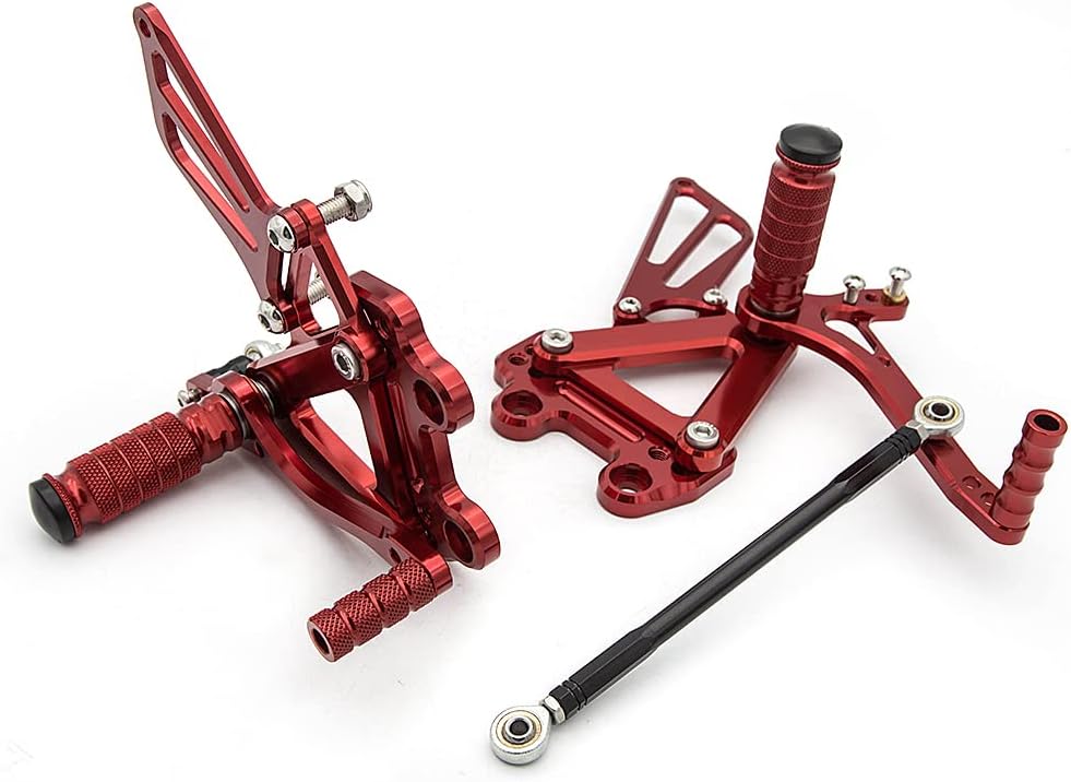 PROCNC Motorcycle Aluminum Rearsets Foot pegs Rear sets Footrest Fit for Kawasaki Ninja ZX6R ZX636 1999-2002 ZX9R 1999-2003 ZZR600 2005-2008 (Red)