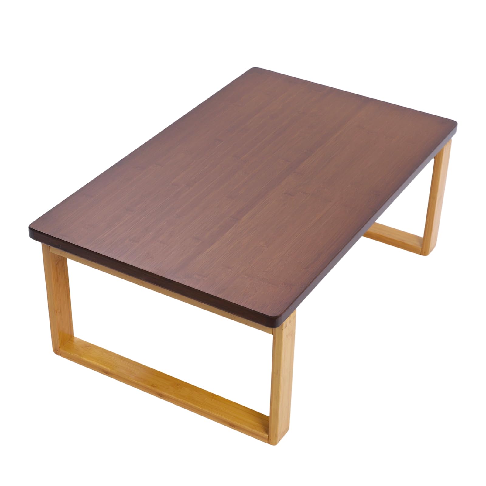 Tavolino da caffè pieghevole, in bambù, basso, per soggiorno, ufficio, terrazze, studio, 80 x 50 x 31 cm