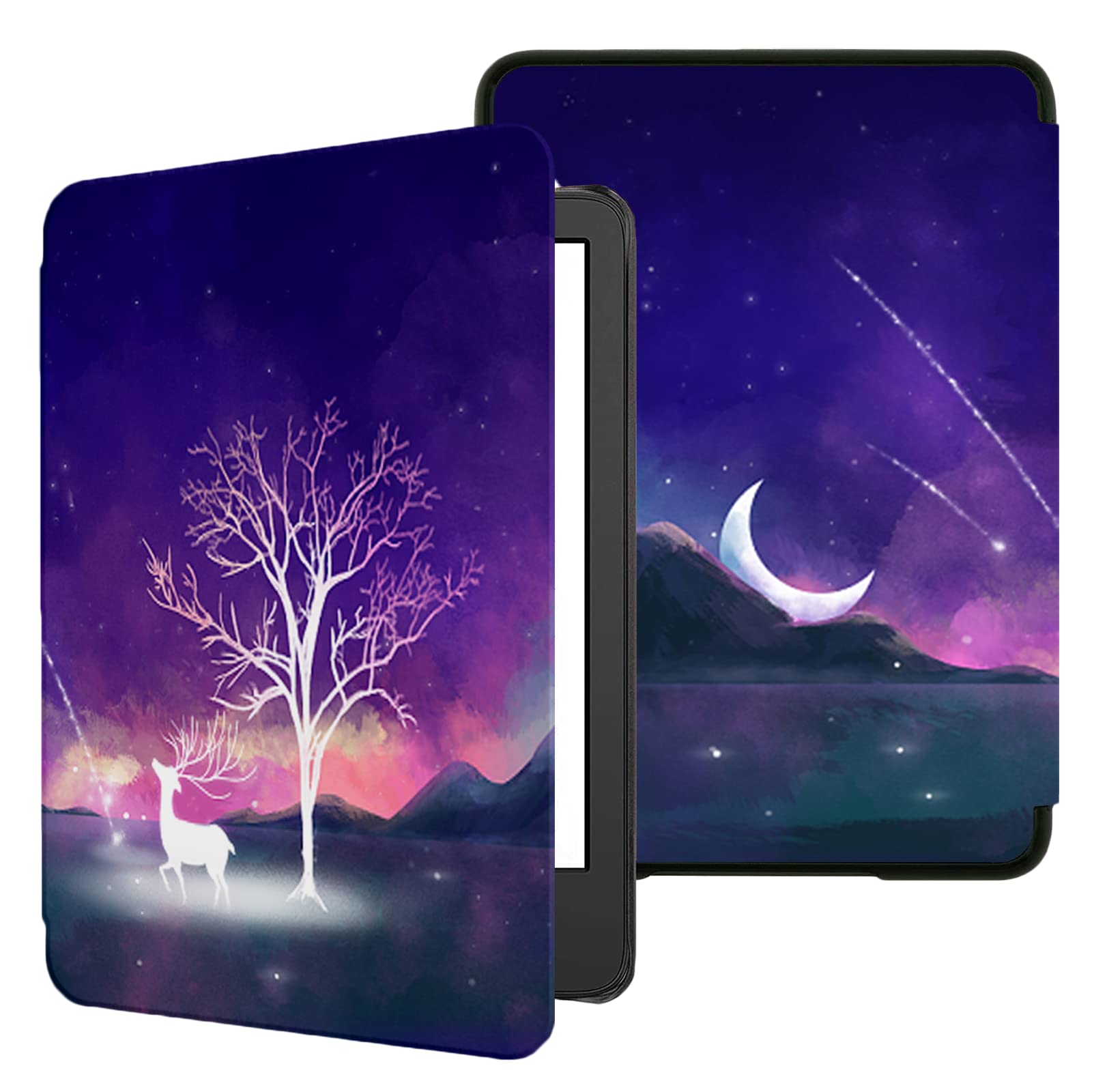 Slim Case For All-New 6" Kindle (11th Gen, 2024/2022 Release E-Reader) 1 Screen Clean Pad, Folding PU Leather Soft TPU Inner With Auto Wake/Sleep Case, Sea Turtles