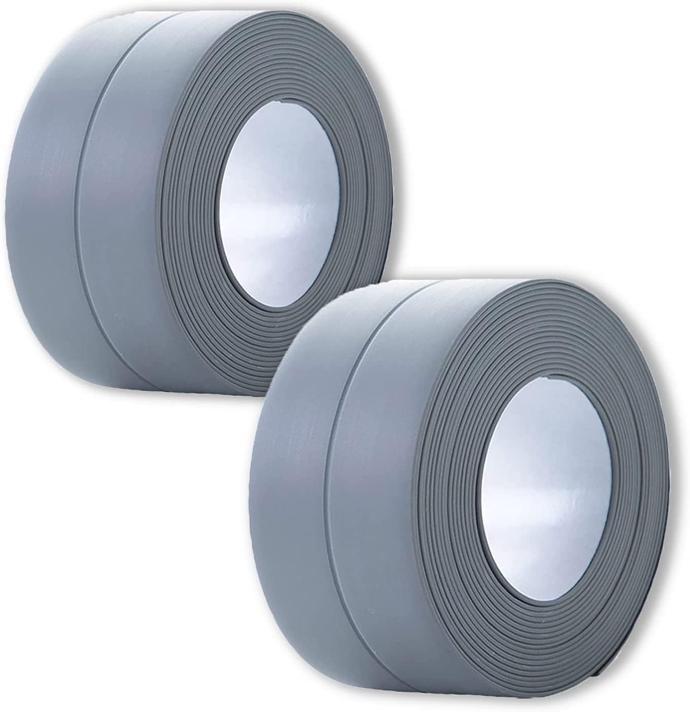 RIVAAN Waterproof self-adhesive caulk tape strip for kitchens, bathrooms, showers, sinks, gas stoves, and walls | providing sealing and protection in various applications (126" x 1.5" Inch | Grey, 2)-image-41