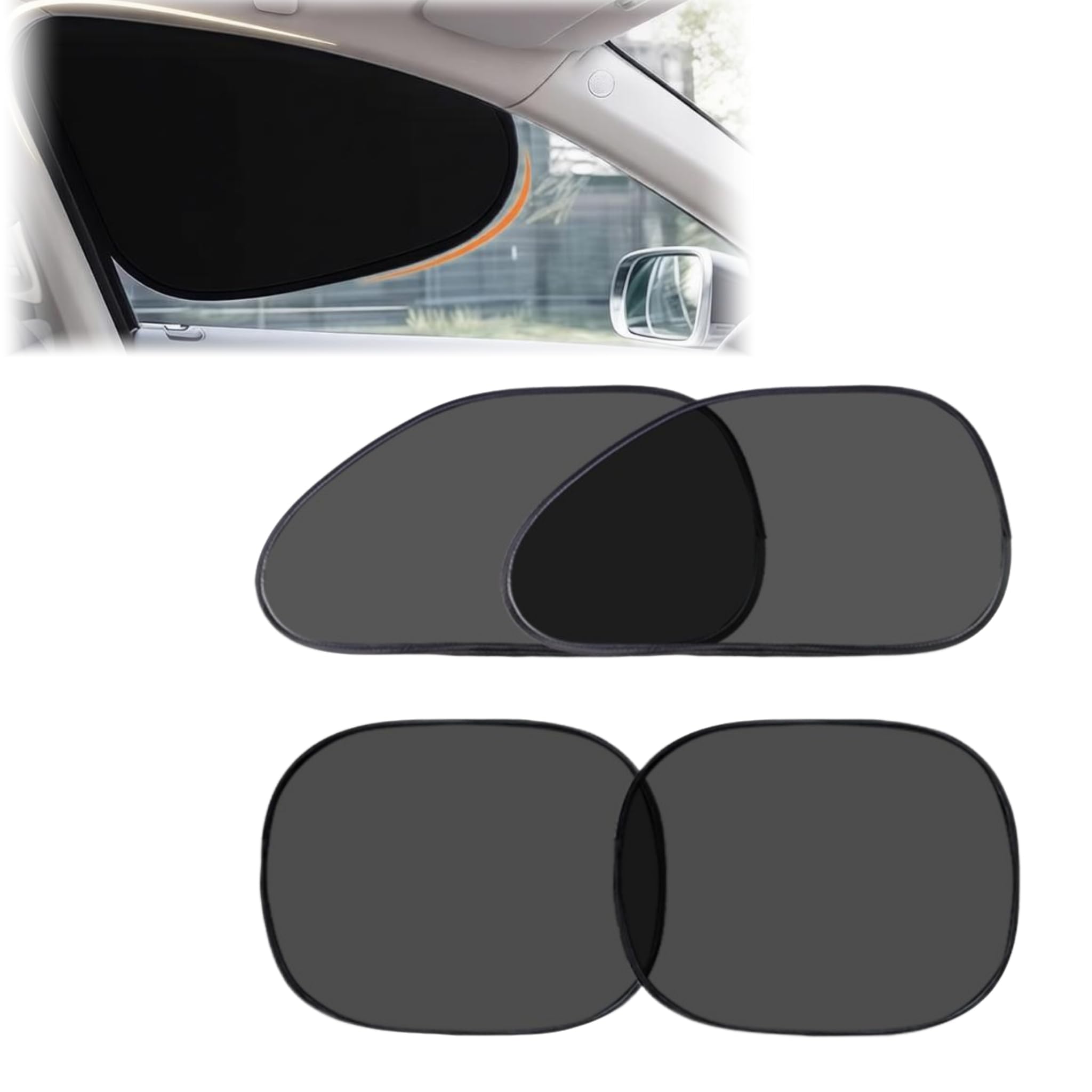 ONEMAJI 4 Pcs Car Side Window Sun Shade for Audi A3 8V Sportback 5P Berlina 2012-2020, Static Cling Sun Visor Protector Heat Insulation Block UV Rays Accessories Front Rear Screen