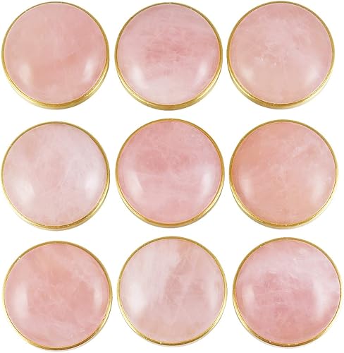 Miniatura 4 de Rockcloud Paquete de 2 pomos de piedra de cristal natural para cajones, tiradores de puerta de armario con tornillos, accesorios decorativos para