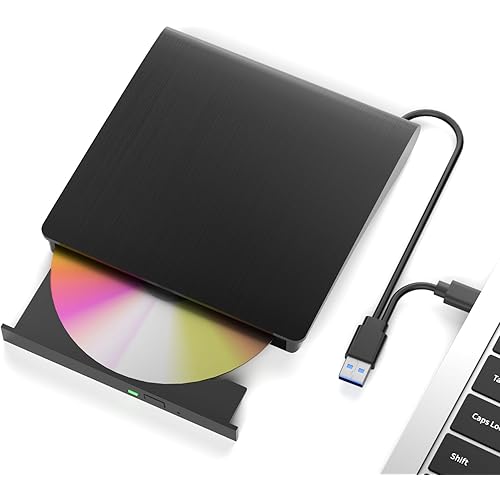External Bluray Drives, Portable 3D External Blueray/DVD Drive for Pc, Support 50G Disc R/W USB 3.0 Type-C Blu Ray Burner for Laptop, External Bluray Burner Compatible with Windows, Mac OS, Linux