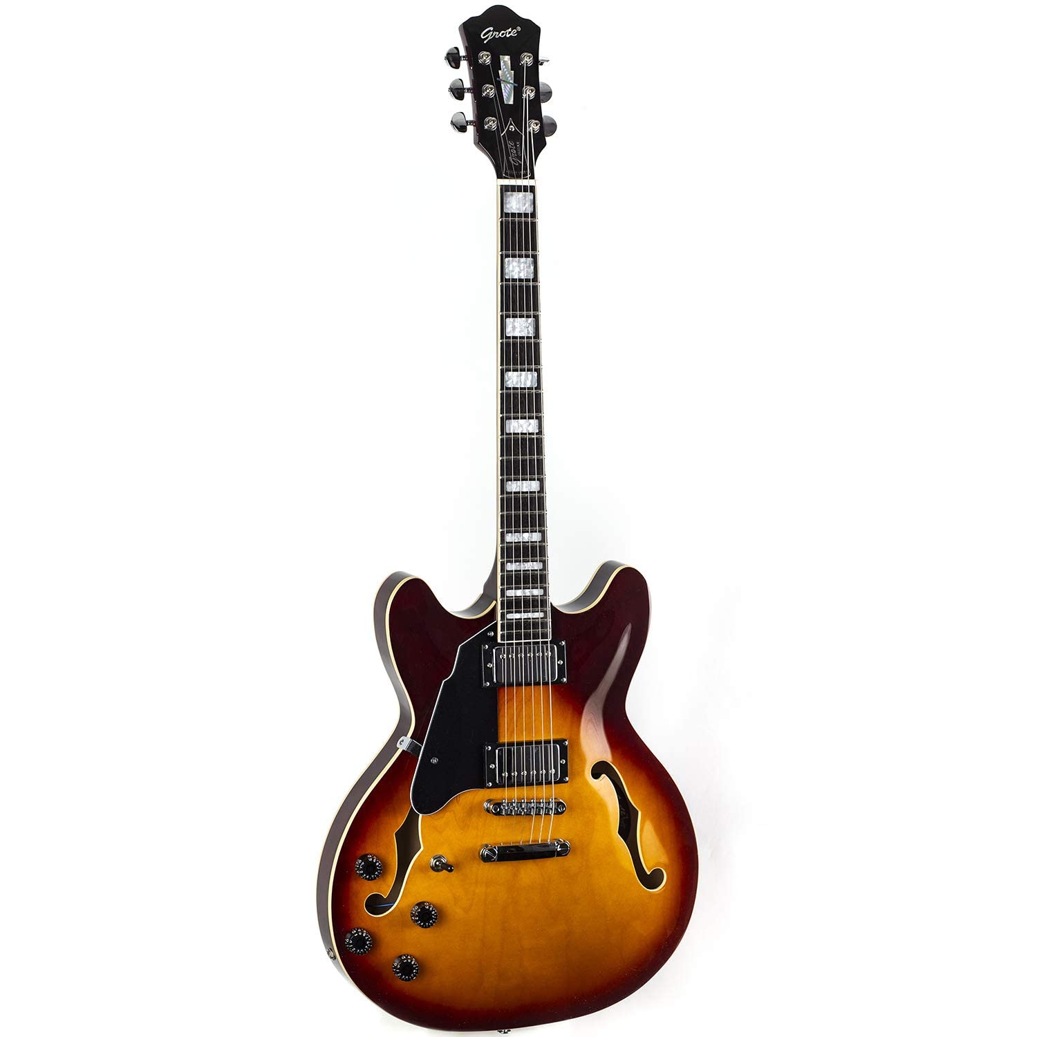 Grote（メーカー名） セミアコーステックギター　サンバースト Amazon | GROTE Full Scale Electric Guitar Semi-Hollow Body