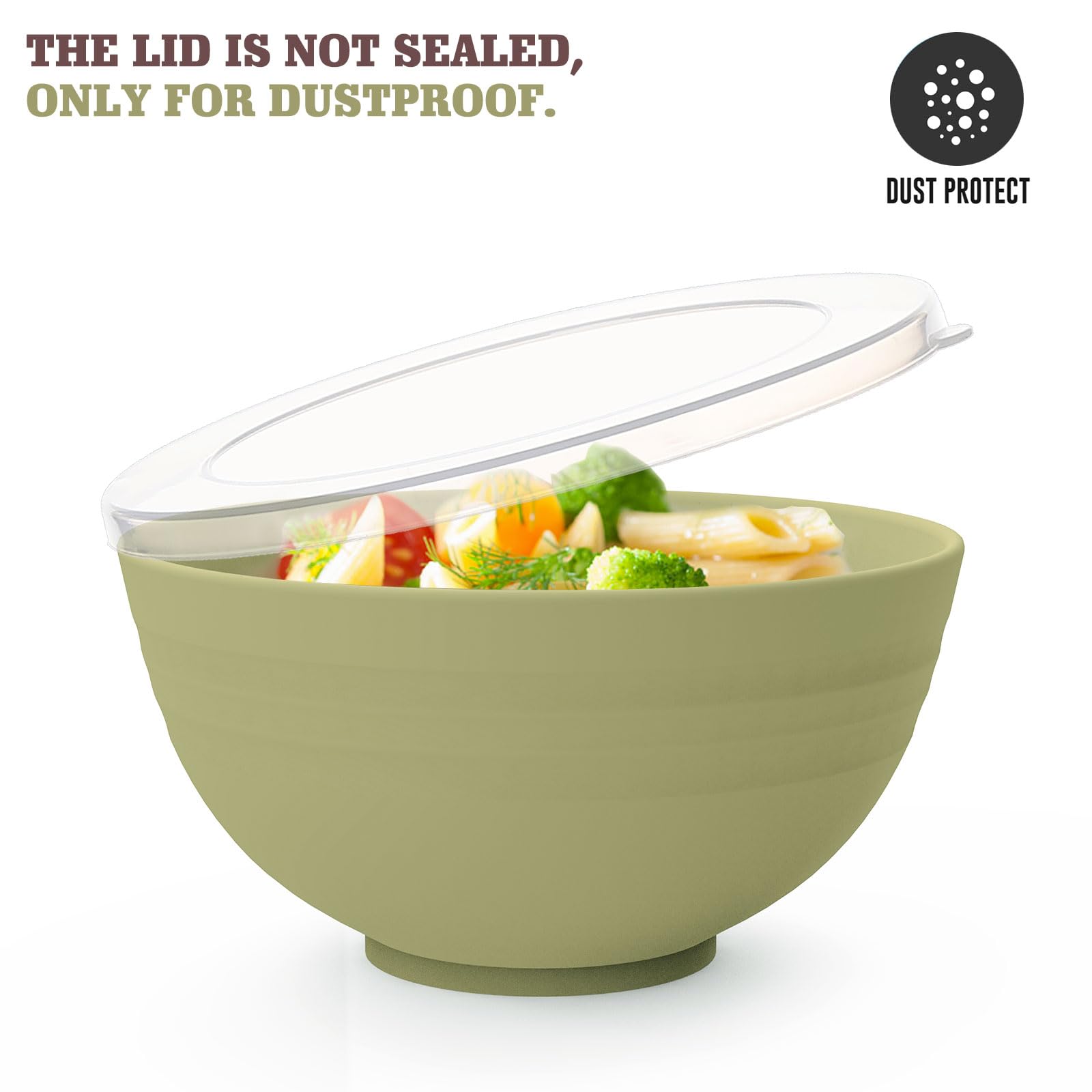 Set 4 Ciotole Infrangibili In Plastica 655 Ml - Leggere, Lavabili In Lavastoviglie E Microonde - Per Cereali, Zuppa, Pasta, Insalata