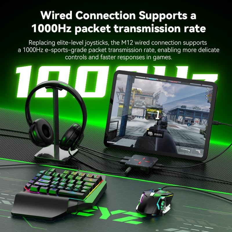TEYZ/M12 Keyboard Mouse Converter Delta Mobile Game Controller Conversion Keyboard Mouse CODM Native Game