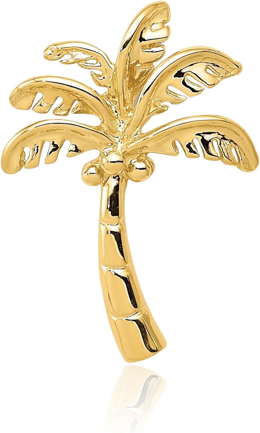 IceCarats 14K Solid Yellow Gold Palm Tree Slide Necklace Summer Beach Pendant Tropical Charm - Image 3