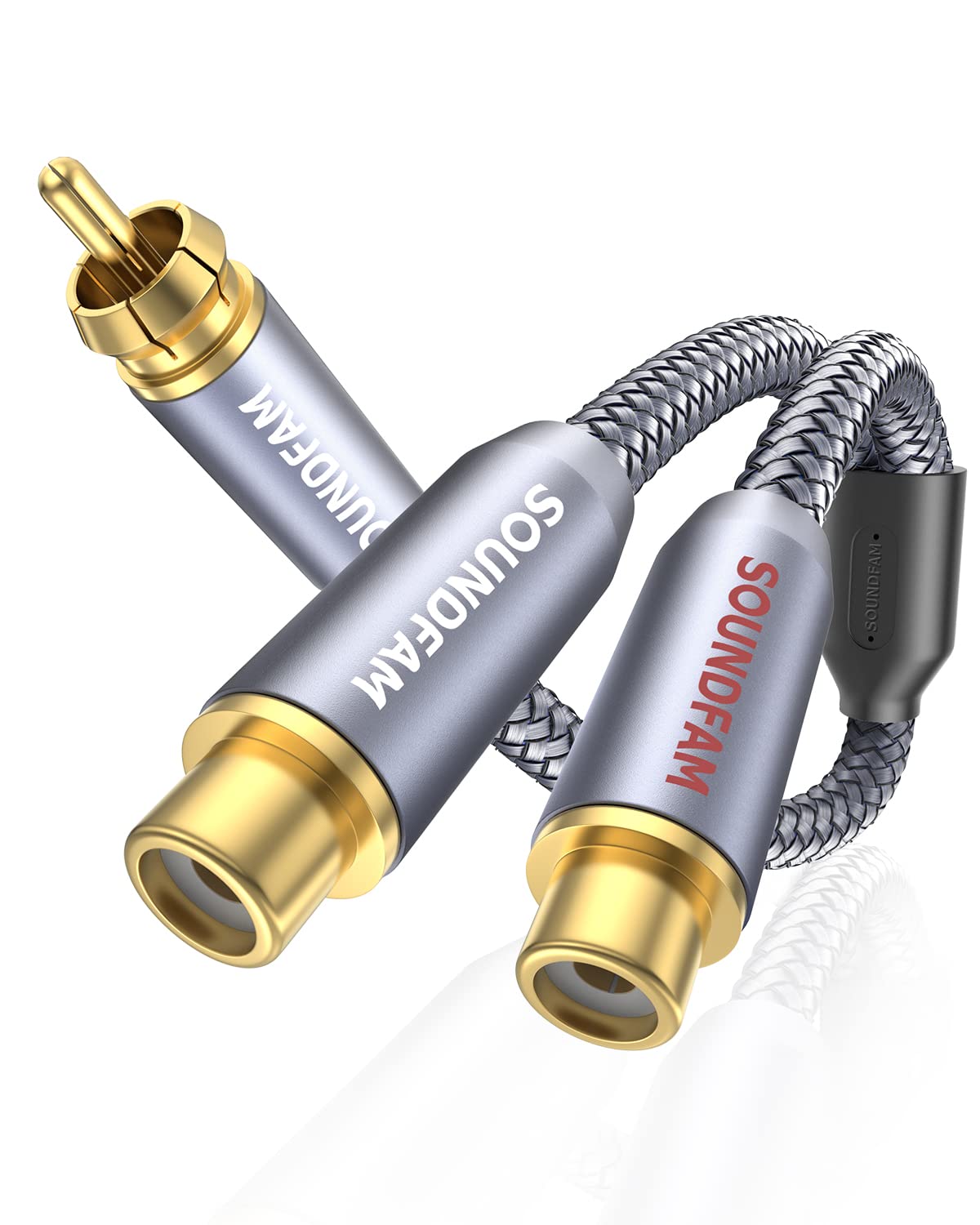 RCA Y Splitter SOUNDFAM RCA/Phono Splitter Cable 1 Male to 2 Female