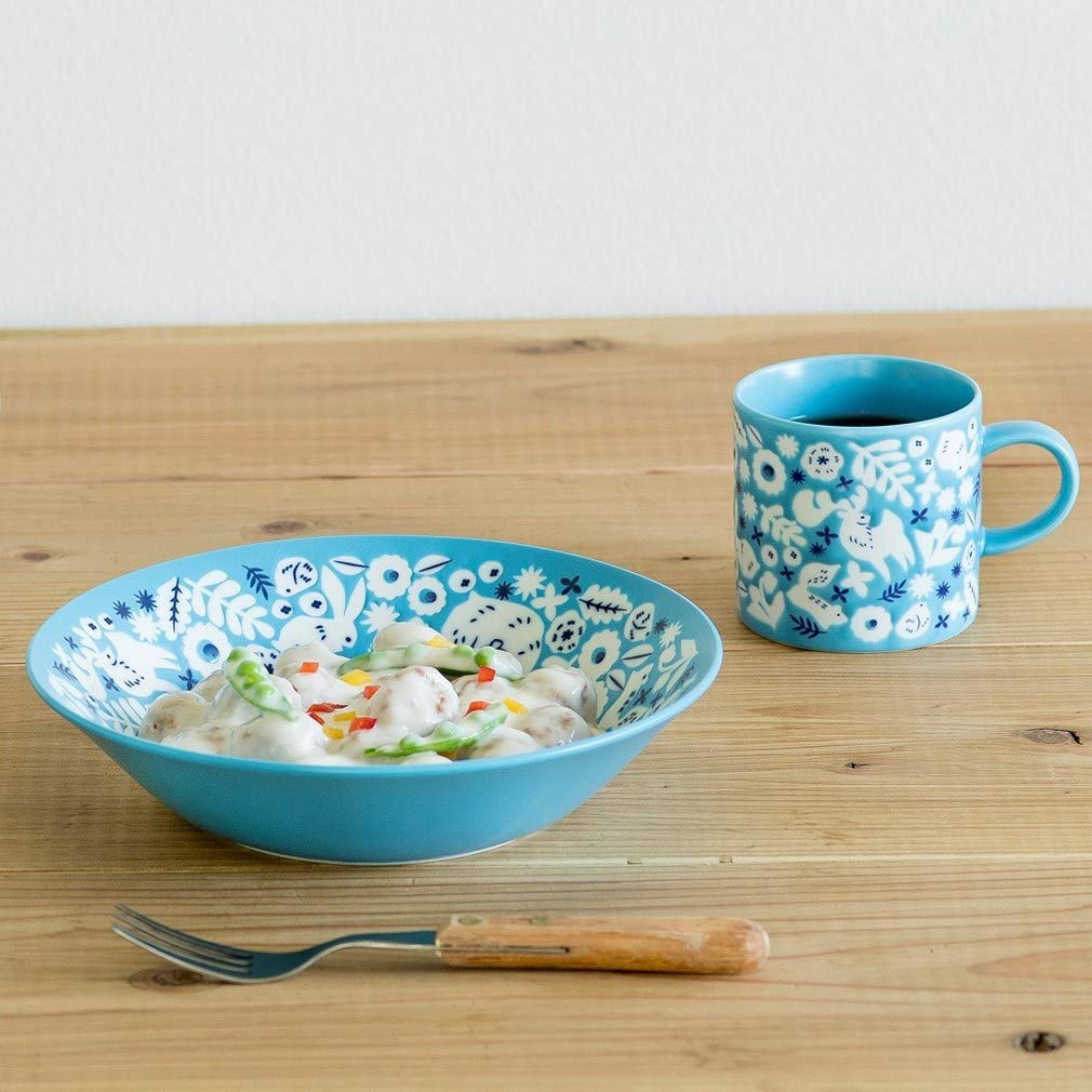 Amazon.co.jp: みのる陶器 美濃焼 KUKKA アクアブルー 食器7点セット