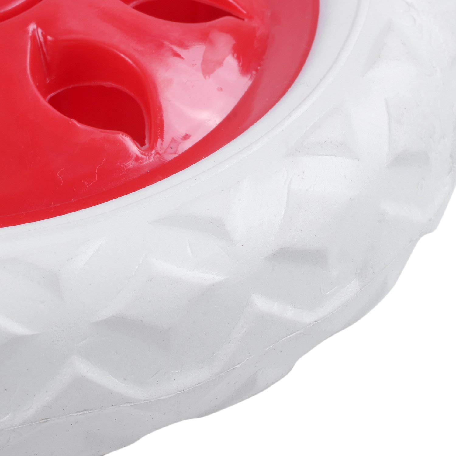 Ruedas De Repuesto Para Carrito De Compras - Pack De 2 Unidades, 16x3.5 Cm, Plástico Y Espuma, Blanco Y Rojo