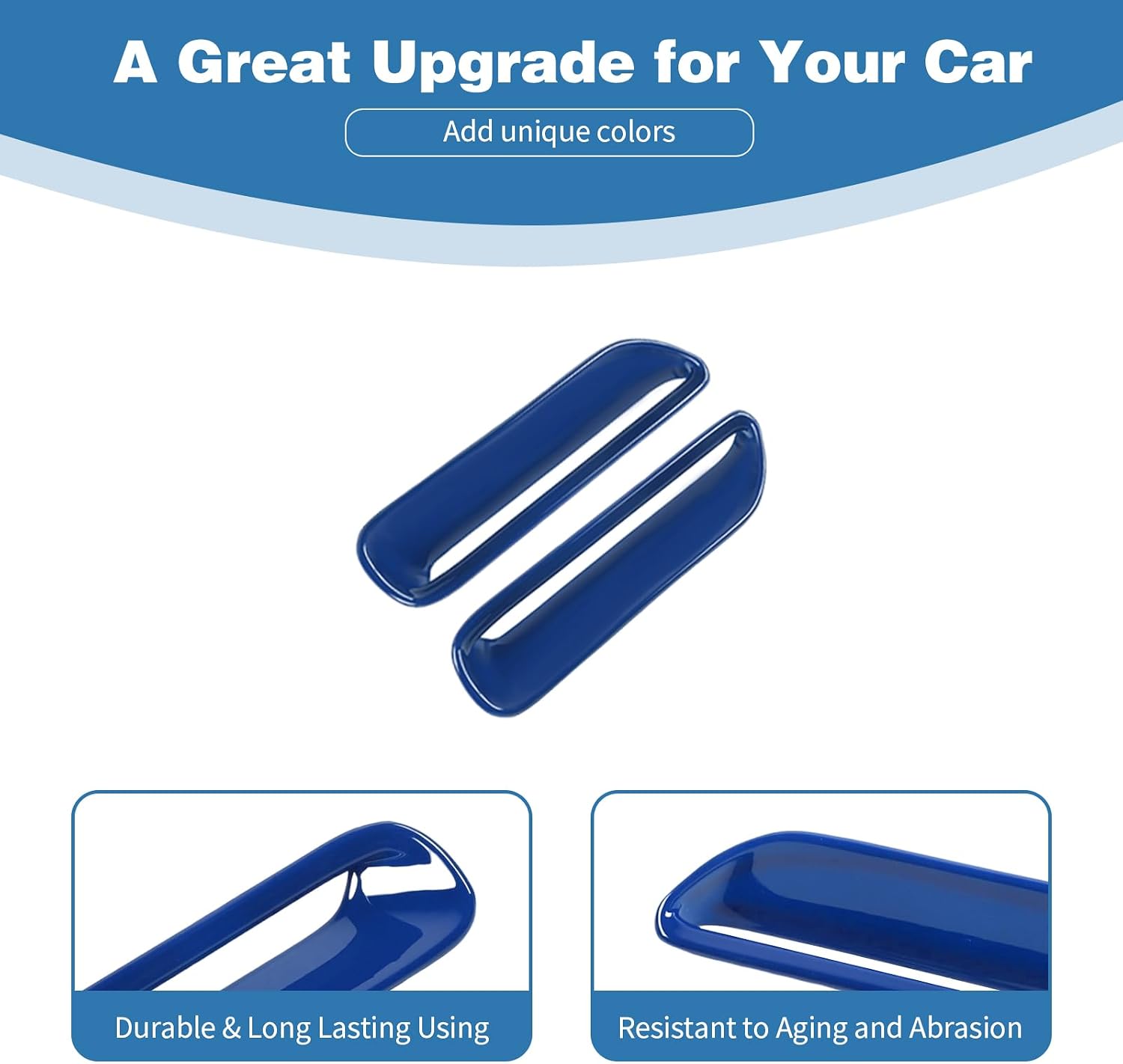 for Challenger Hood Scoop Vent Cover Trim Fit for Dodge Challenger 2009-2014 Blue Exterior Accessories 2pcs