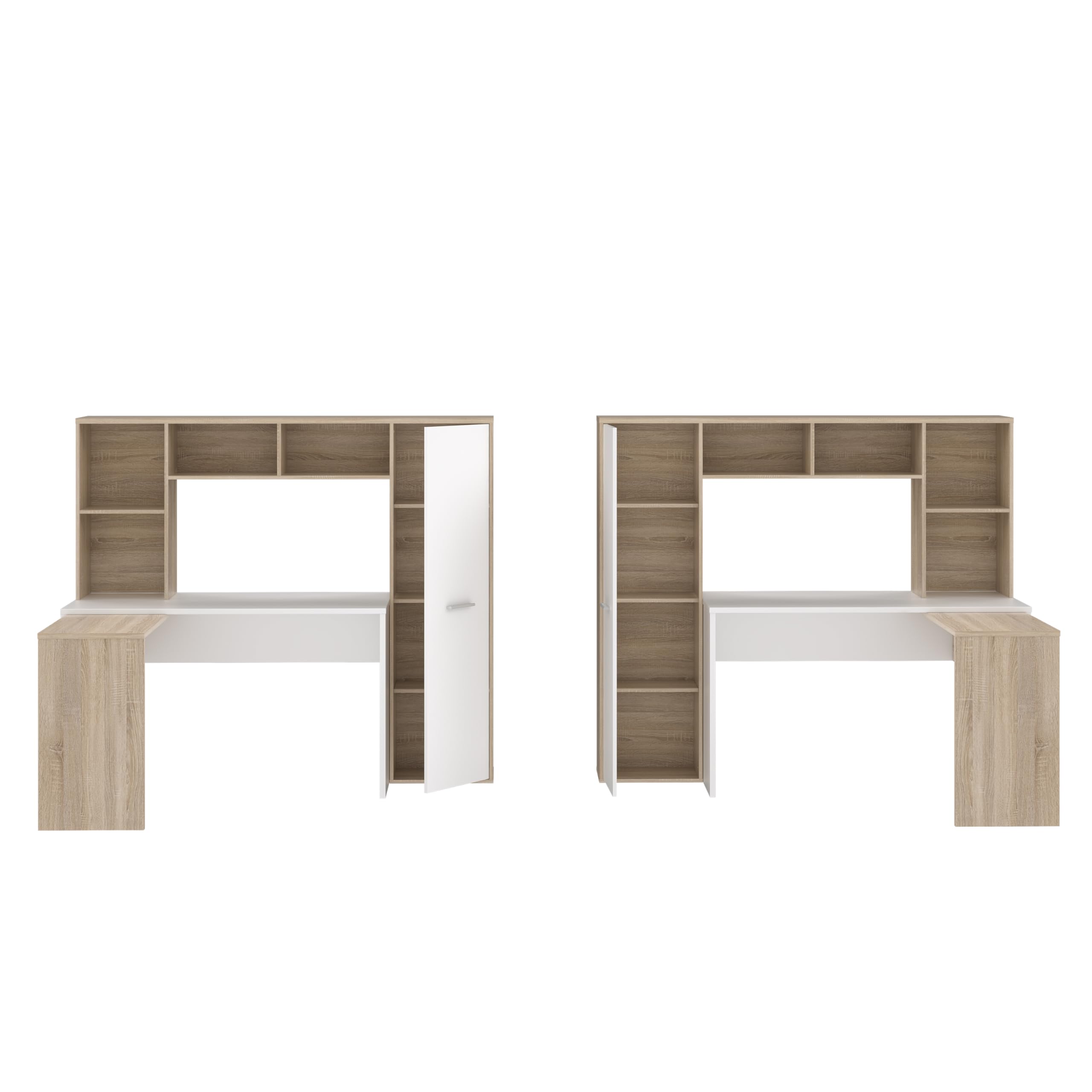 Forte Escritorio Eriadu, Material de Madera, Roble Sonoma/Blanco, An x Al x P: 173 x 152 x 116 cm