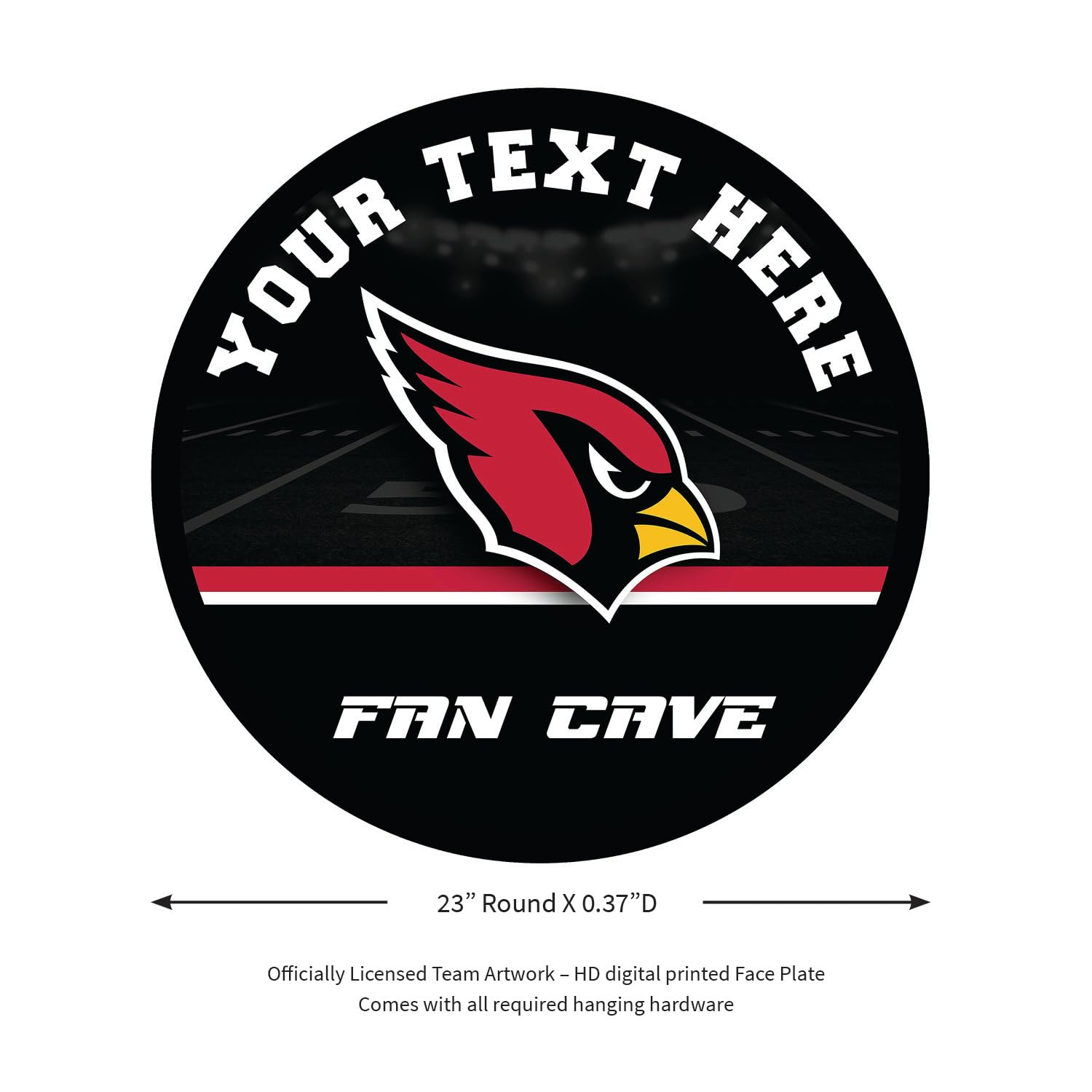Team Sports America NFL Arizona Cardinals Personalized LED Light Wall Sign, Officially Licensed Team Logo with Customize Name/Text Sign Décor, Made in USA, Personalized Gift for Football Fans