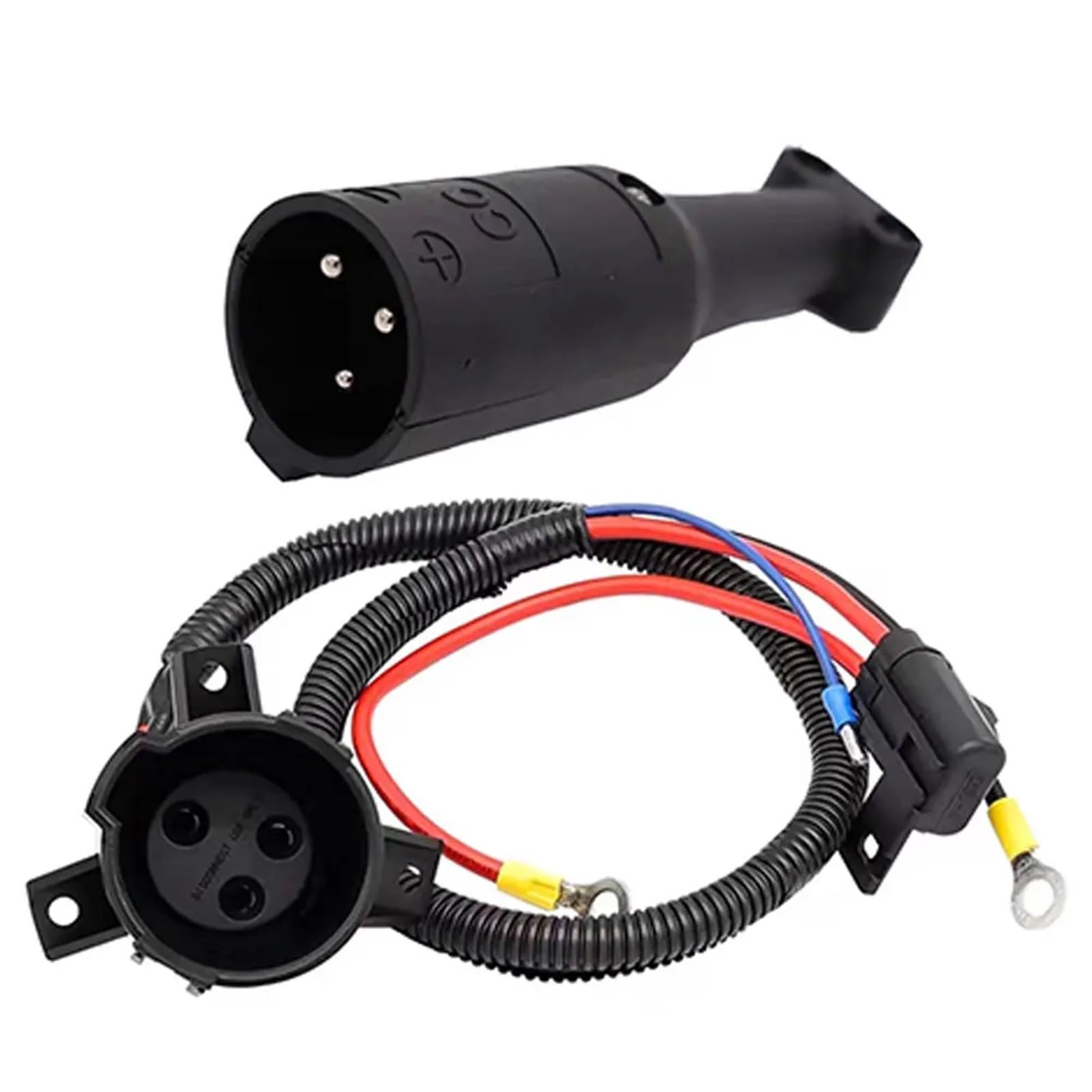 sujeniir Club Car Golf Cart 48V Charger Receptacle and Handle Plug(Plug 2014-up Socket)
