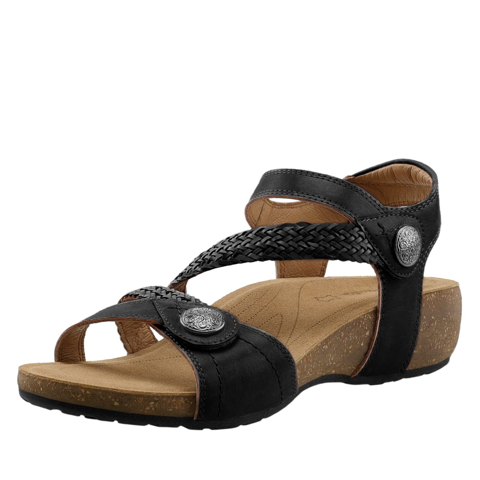 BCSTUDIOWomen's Barley Cork Wedge Sandals Walking Sandals with Arch Support