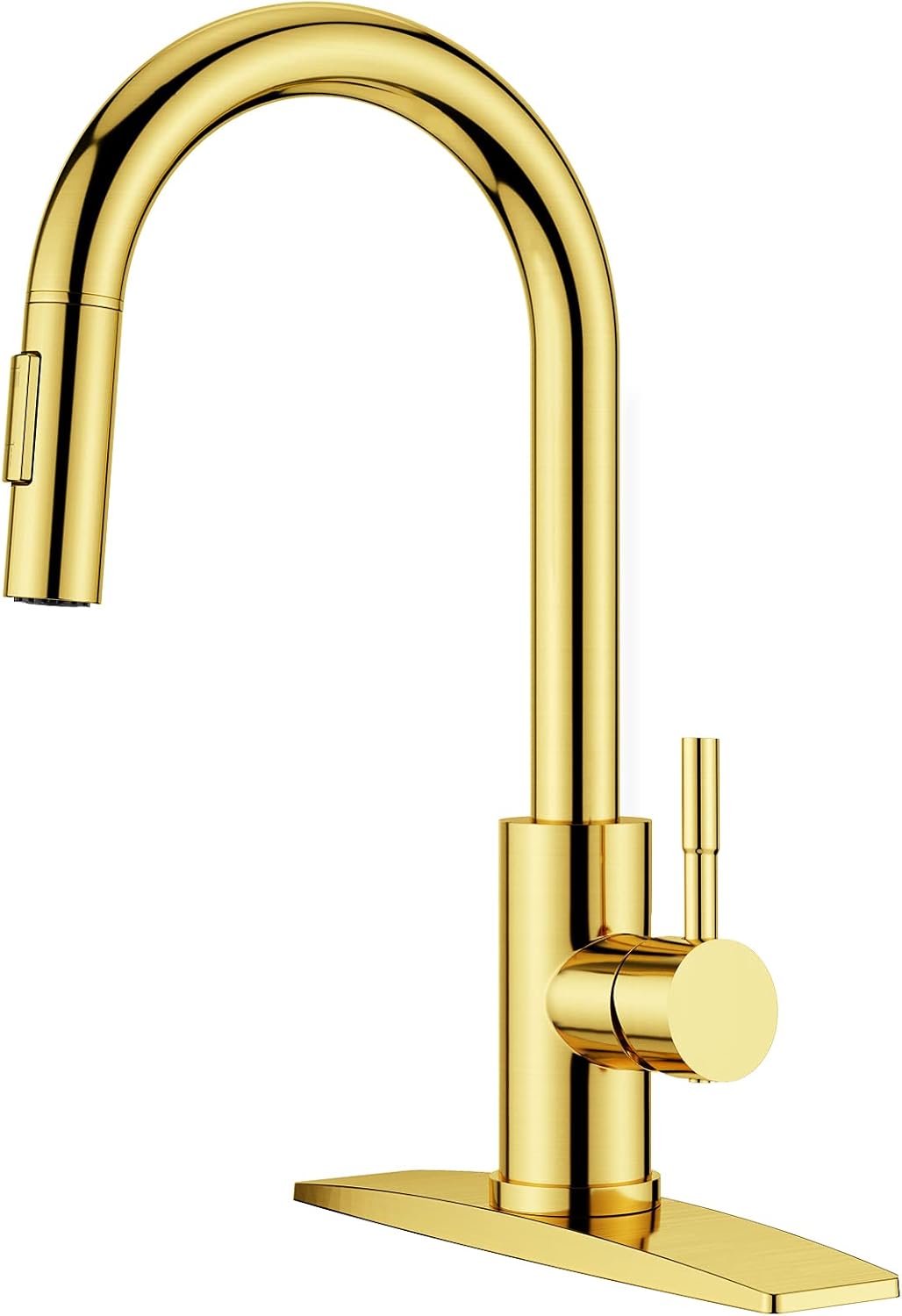 FORIOUS Kitchen Faucet, Kitchen Faucets with Pull Down Sprayer, Stainless Steel High Arc Single